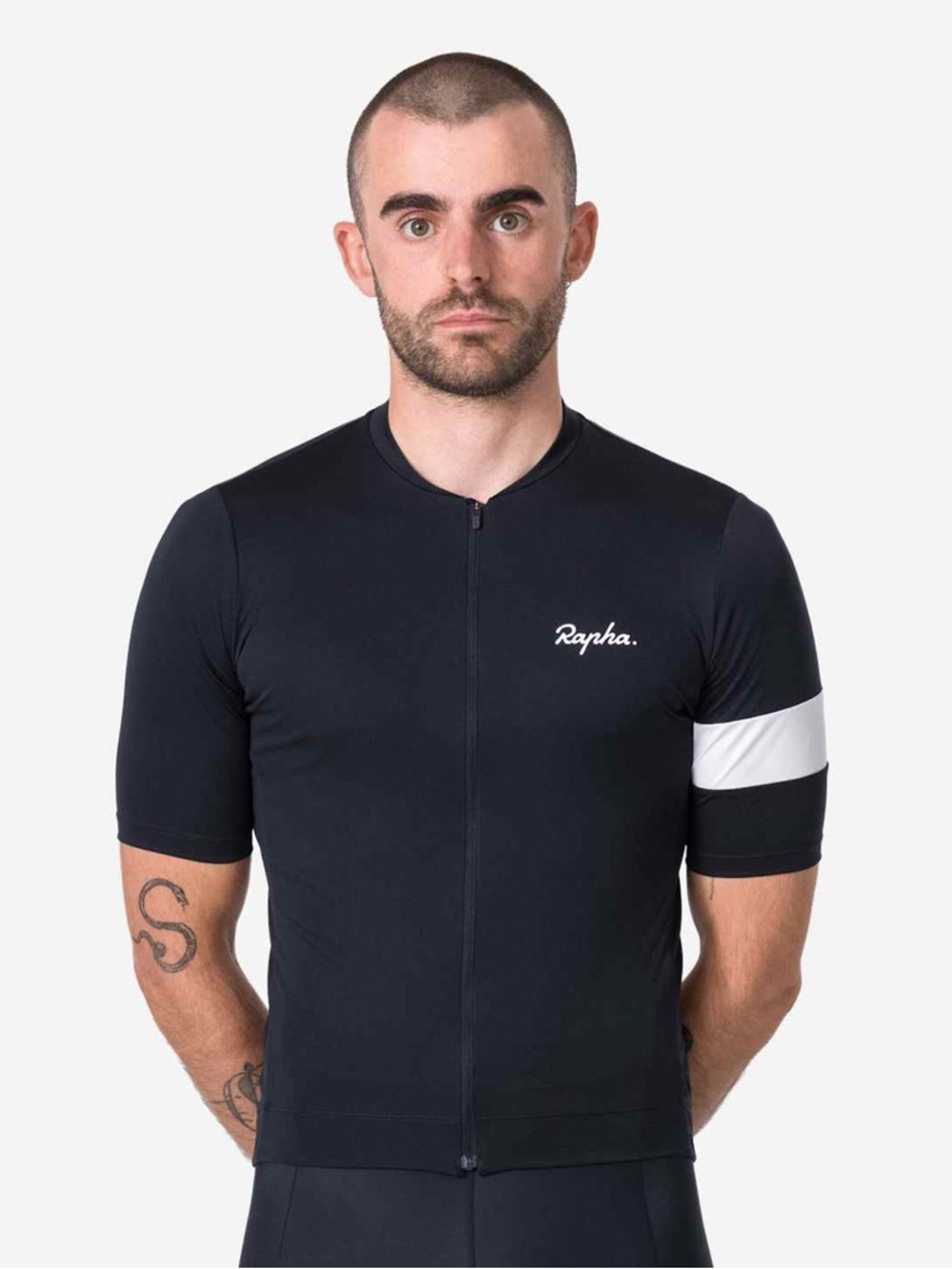 RAPHA Men’s Core Lightweight Cycling Jersey Black White Short Sleeve XXL
